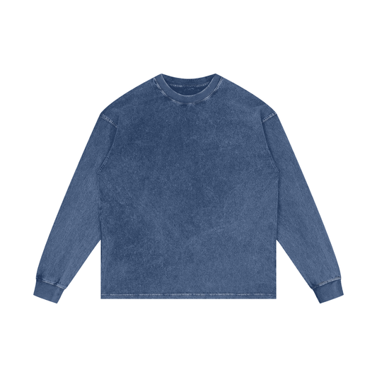 MKMSZN "Nullscapes" Inspired Acid Wash Oversize Long Sleeve T-Shirt // "Spikes" Design