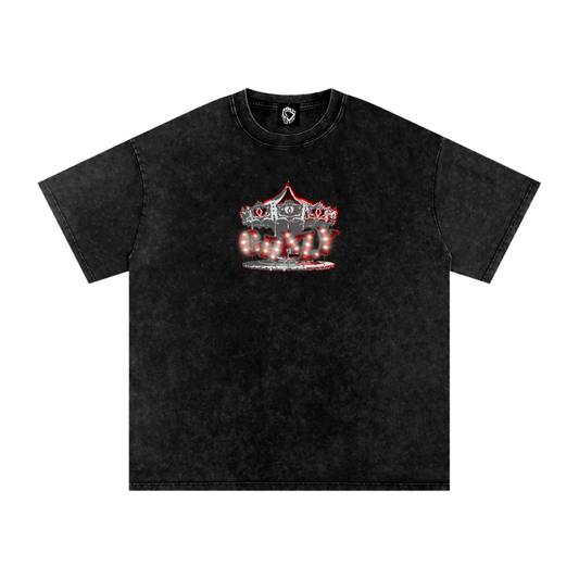 MKMSZN "CraZy" Inspired Snow Washed Oversized Cotton T-Shirt