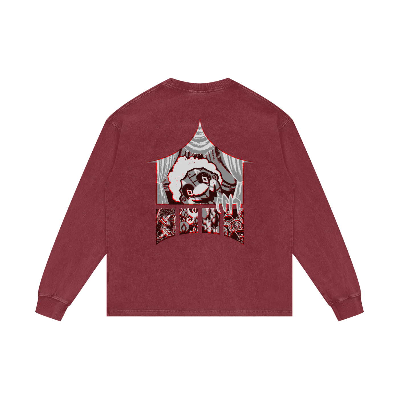 MKMSZN "CraZy" Inspired Acid Wash Oversize Long Sleeve T-Shirt