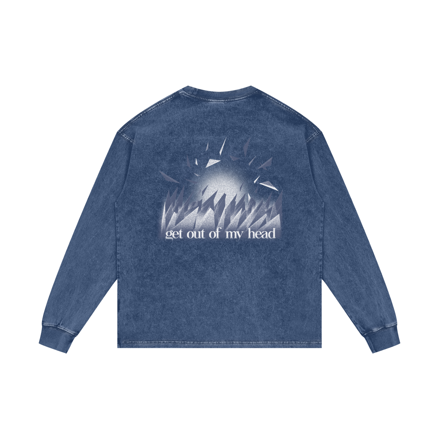 MKMSZN "Nullscapes" Inspired Acid Wash Oversize Long Sleeve T-Shirt // "Spikes" Design