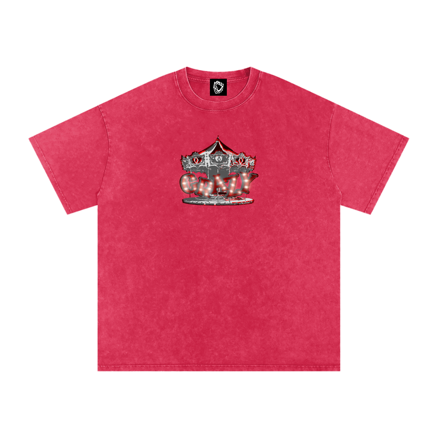 MKMSZN "CraZy" Inspired Snow Washed Oversized Cotton T-Shirt