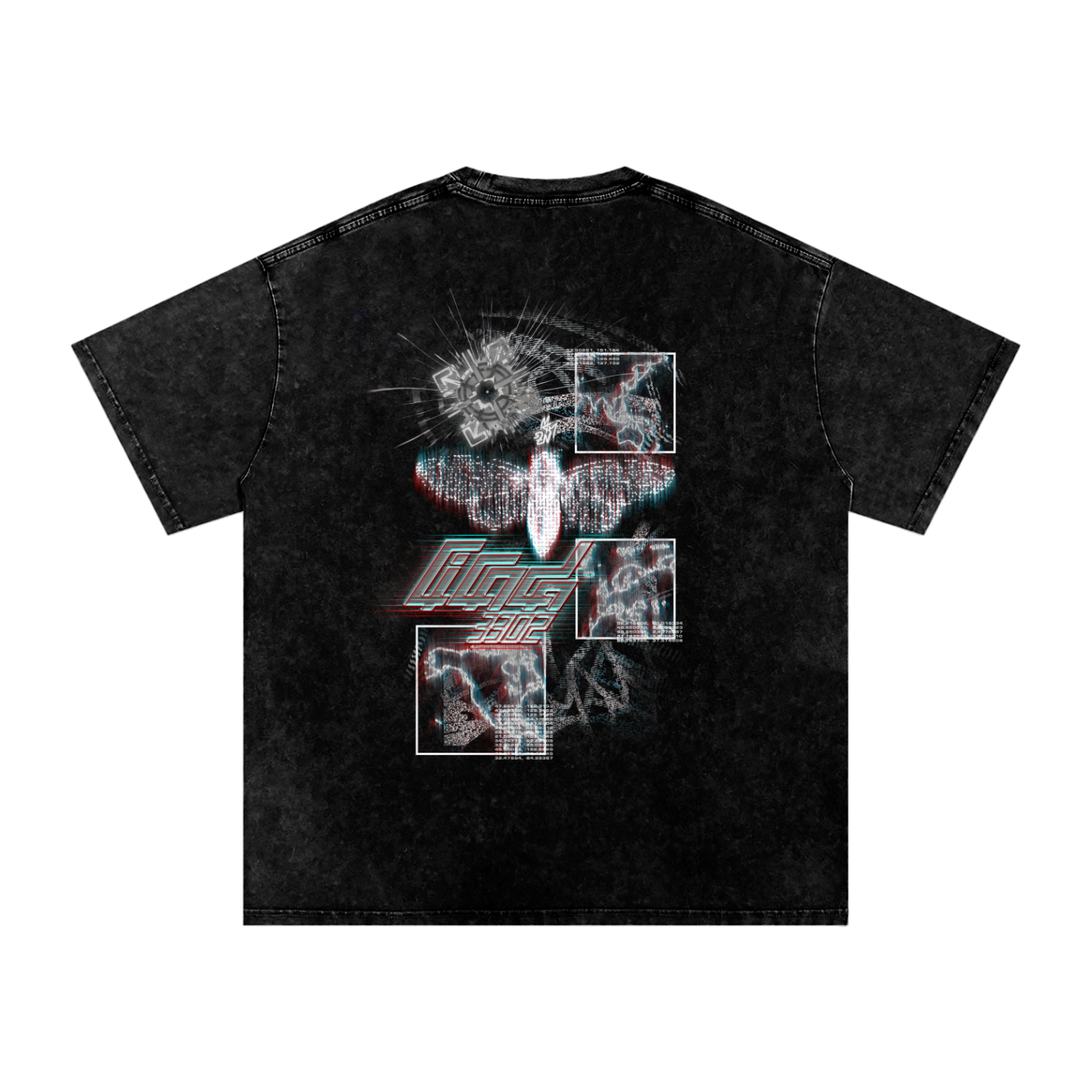 MKMSZN "Cicada3302" Inspired Snow Washed Oversized Cotton T-Shirt