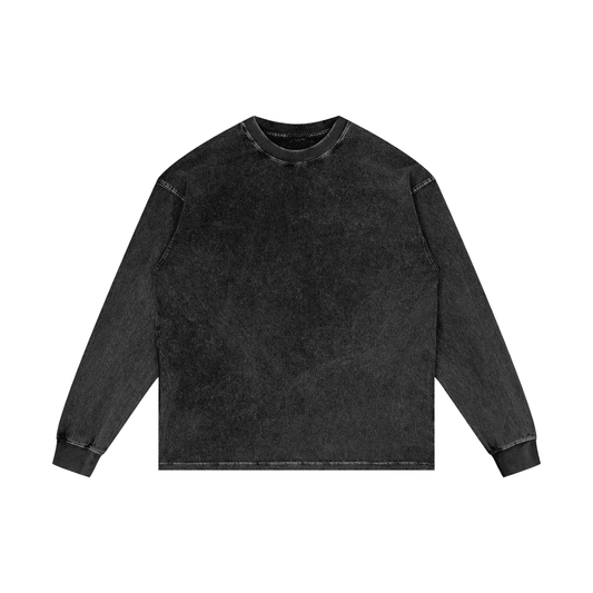 MKMSZN "Cicada3302" Inspired Acid Wash Oversize Long Sleeve T-Shirt