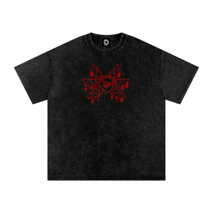 MKMSZN "Angelicide" Inspired Snow Washed Oversized Cotton T-Shirt // "Dark" Design