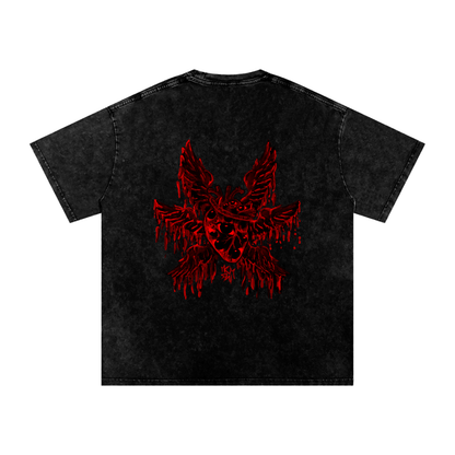 MKMSZN "Angelicide" Inspired Snow Washed Oversized Cotton T-Shirt // "Dark" Design
