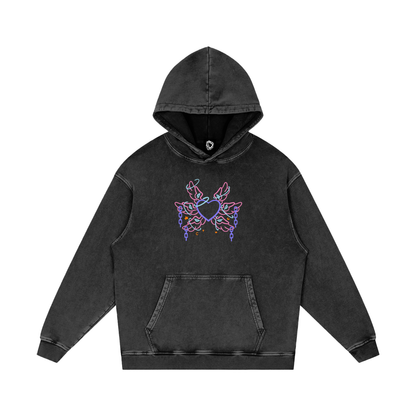 MKMSZN "Angelicide" Inspired Snow Washed Loose Cotton Hoodie // "Light" Design