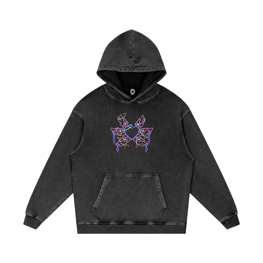 MKMSZN "Angelicide" Inspired Snow Washed Loose Cotton Hoodie // "Light" Design