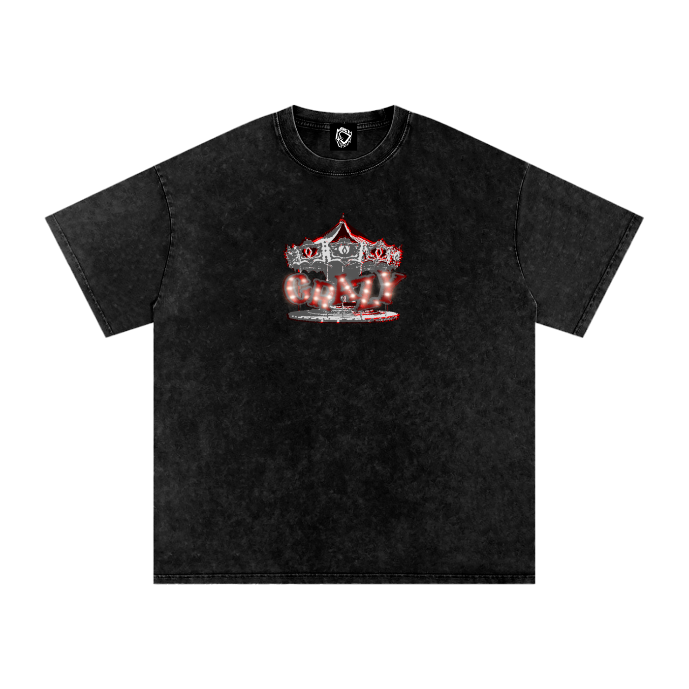 MKMSZN "CraZy" Inspired Snow Washed Oversized Cotton T-Shirt