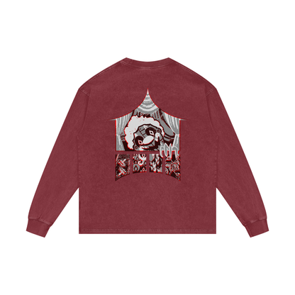MKMSZN "CraZy" Inspired Acid Wash Oversize Long Sleeve T-Shirt