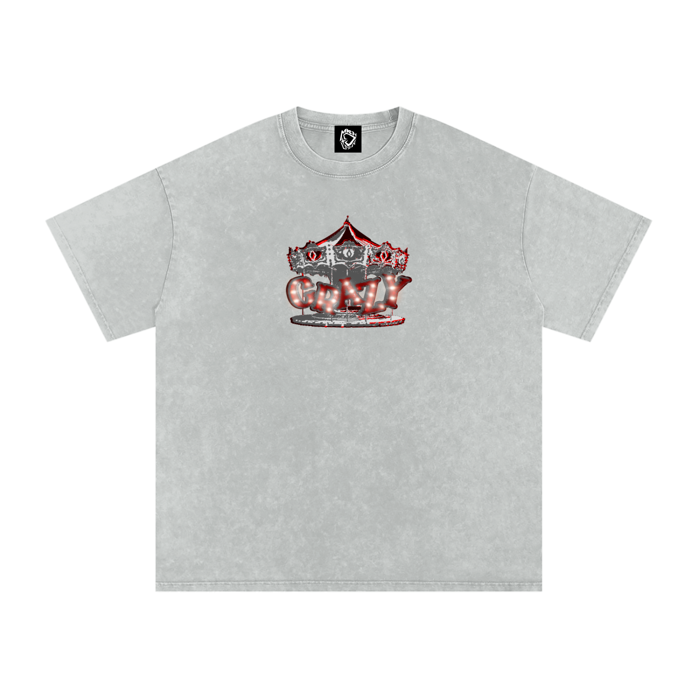 MKMSZN "CraZy" Inspired Snow Washed Oversized Cotton T-Shirt