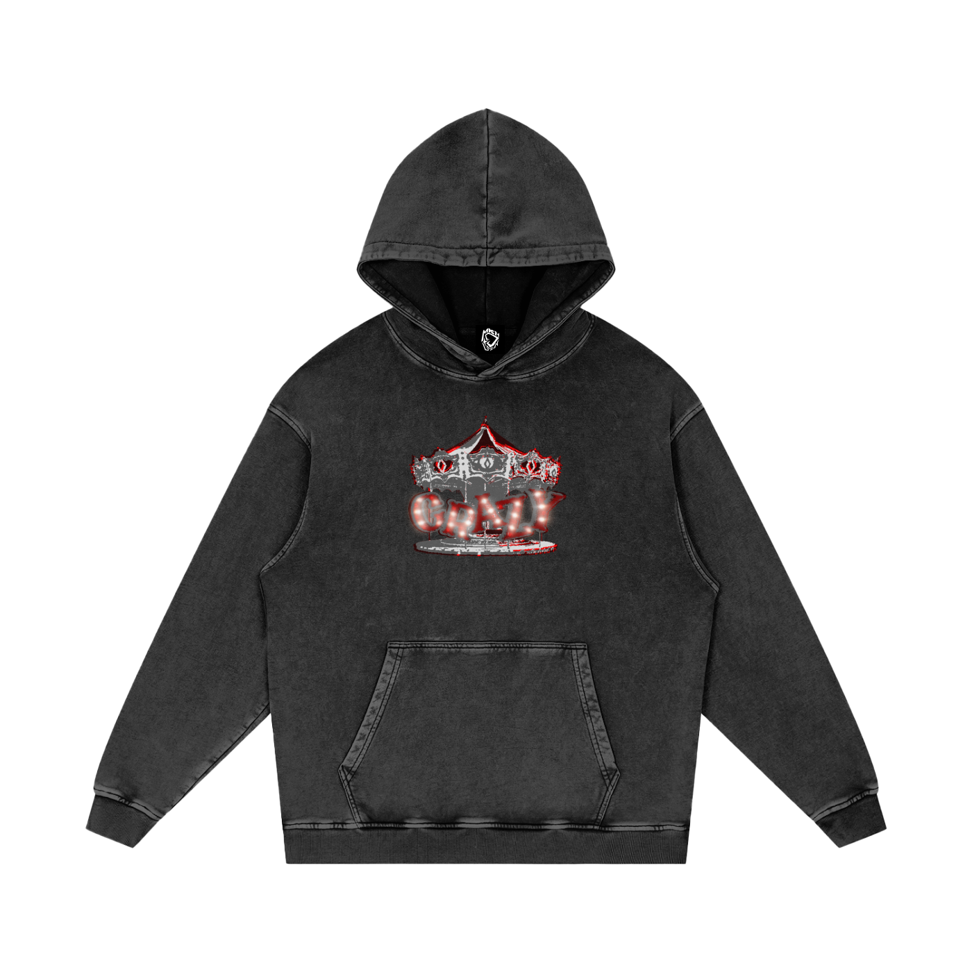 MKMSZN "CraZy" Inspired Snow Washed Loose Cotton Hoodie