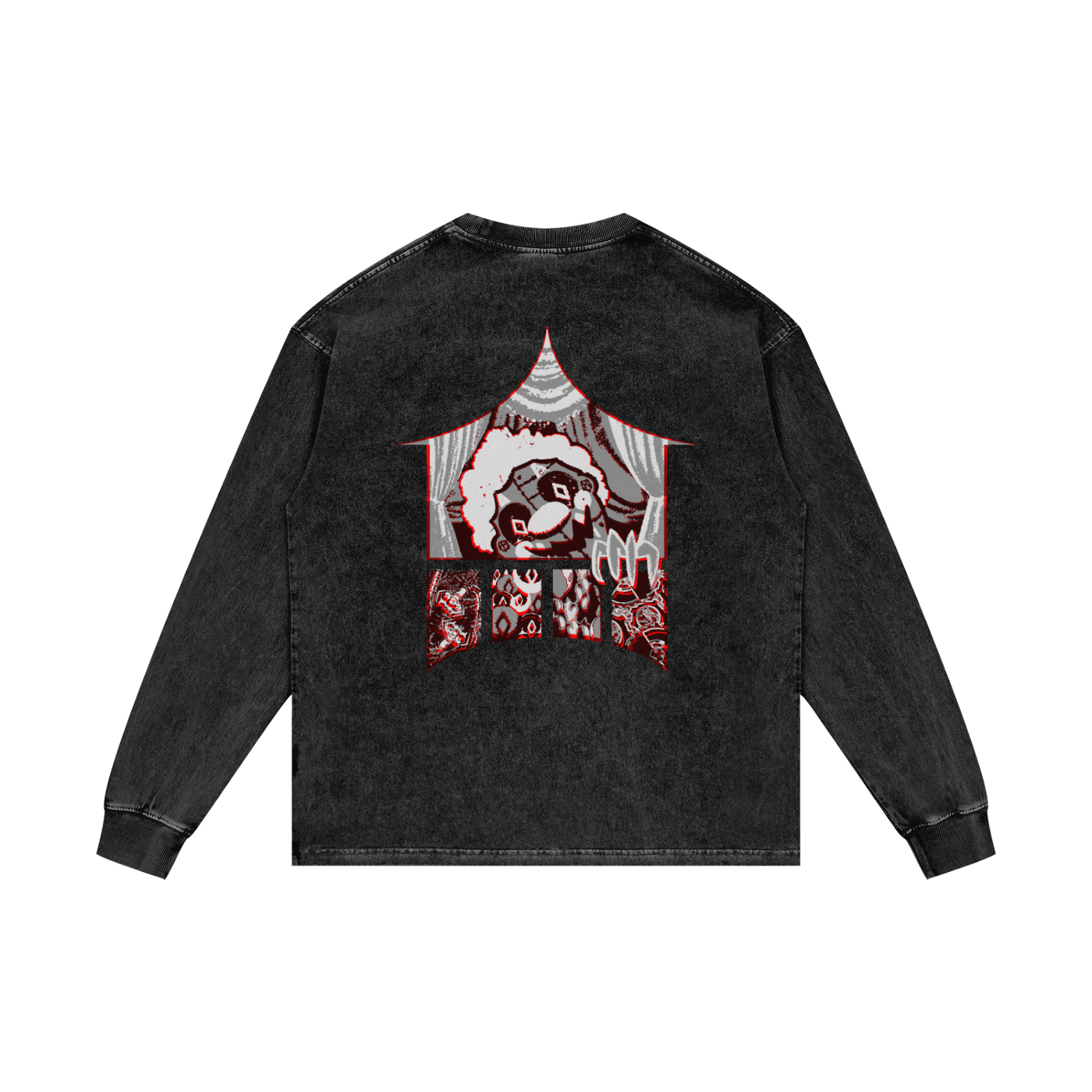 MKMSZN "CraZy" Inspired Acid Wash Oversize Long Sleeve T-Shirt
