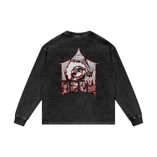 MKMSZN "CraZy" Inspired Acid Wash Oversize Long Sleeve T-Shirt