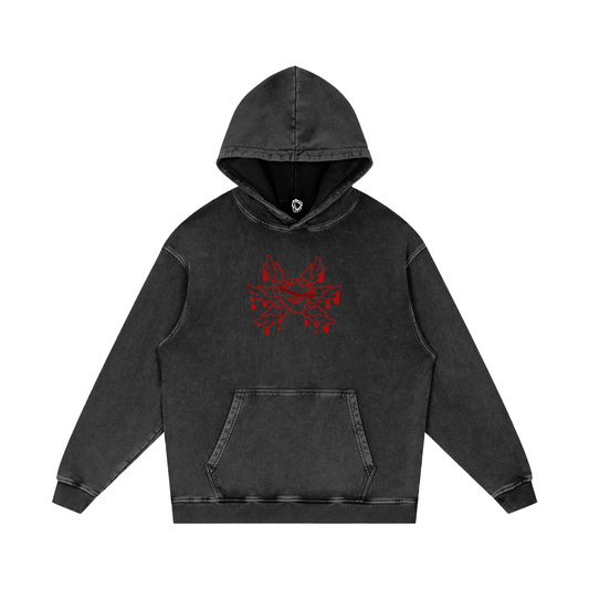 MKMSZN "Angelicide" Inspired Snow Washed Loose Cotton Hoodie // "Dark" Design