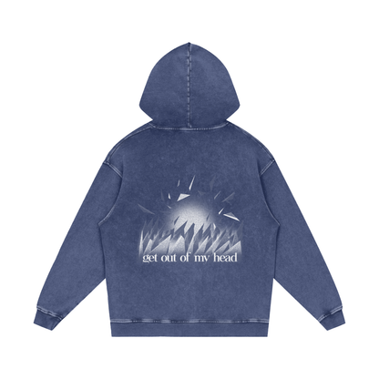 MKMSZN "Nullscapes" Inspired Snow Washed Loose Cotton Hoodie // "Spikes" Design