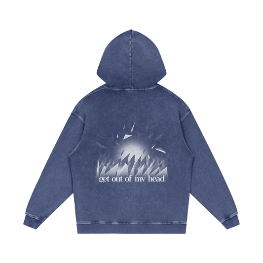 MKMSZN "Nullscapes" Inspired Snow Washed Loose Cotton Hoodie // "Spikes" Design