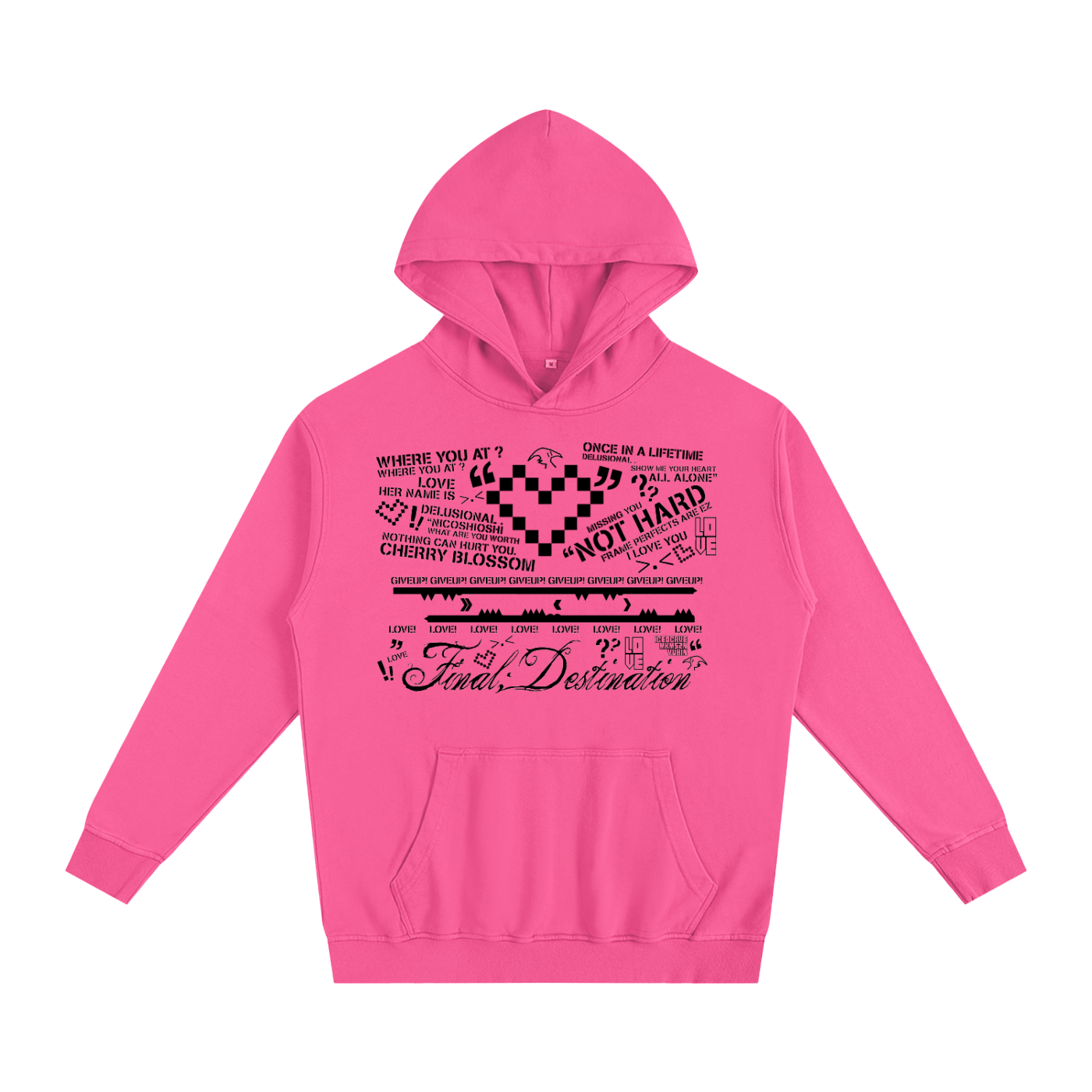 MKMSZN "Final; Destination" Inspired Oversized Essential Hoodie // Pink Design