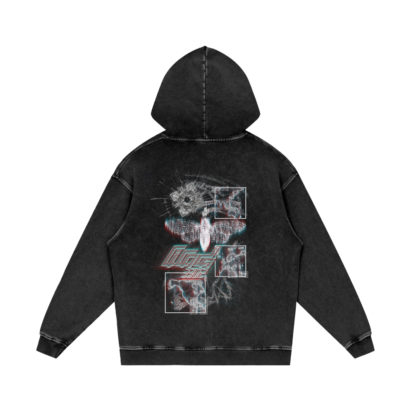 MKMSZN "Cicada3302" Inspired Snow Washed Loose Cotton Hoodie