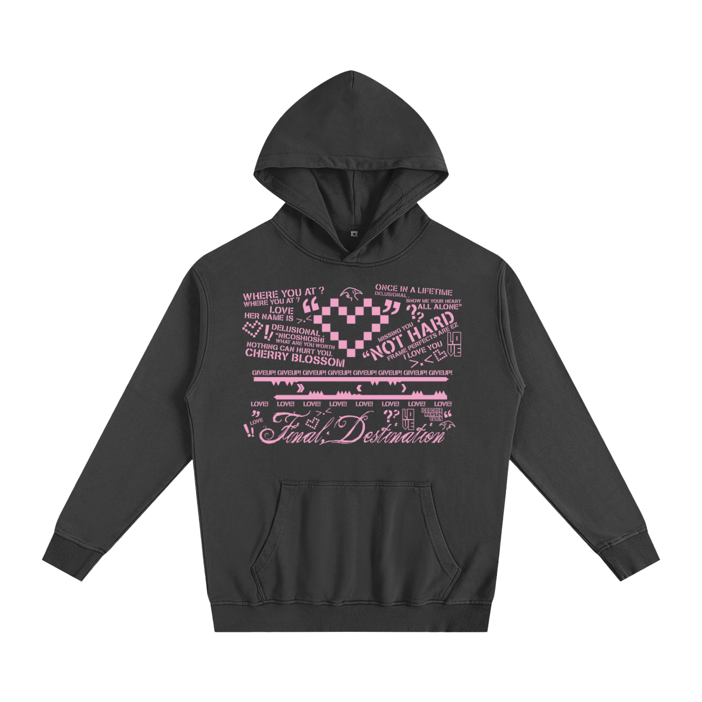 MKMSZN "Final; Destination" Inspired Oversized Essential Hoodie // Black Design
