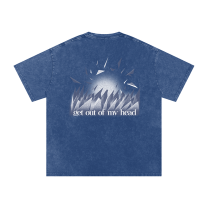 MKMSZN "Nullscapes" Inspired Snow Washed Oversized Cotton T-Shirt // "Spikes" Design