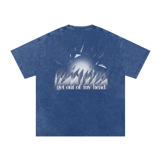 MKMSZN "Nullscapes" Inspired Snow Washed Oversized Cotton T-Shirt // "Spikes" Design