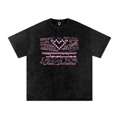 MKMSZN "Final; Destination" Inspired Snow Washed Oversized Cotton T-Shirt // Black Design