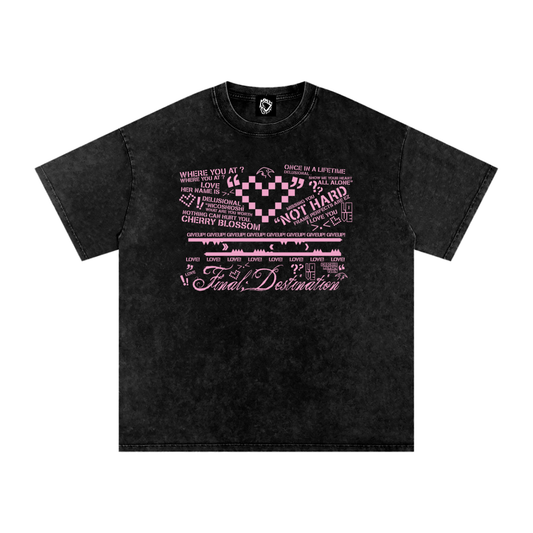 MKMSZN "Final; Destination" Inspired Snow Washed Oversized Cotton T-Shirt // Black Design