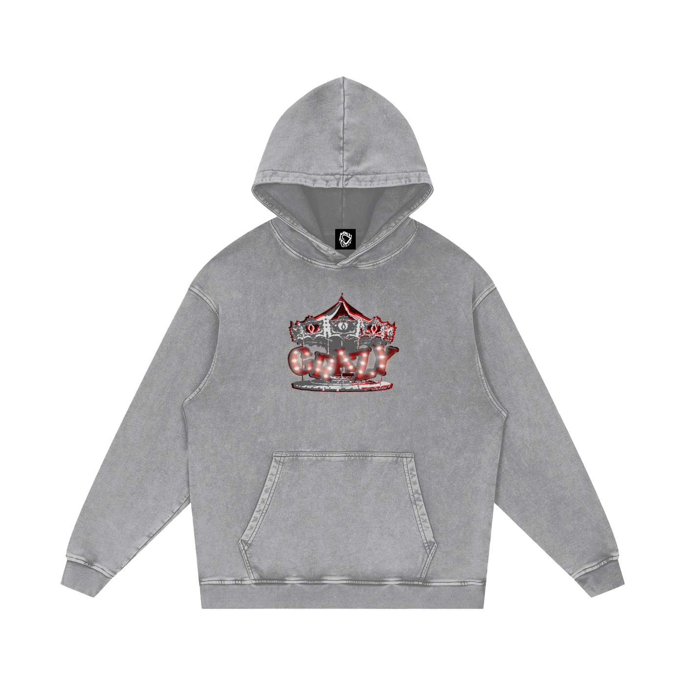 MKMSZN "CraZy" Inspired Snow Washed Loose Cotton Hoodie